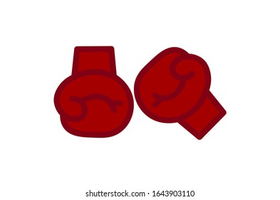 Boxing gloves icon in red