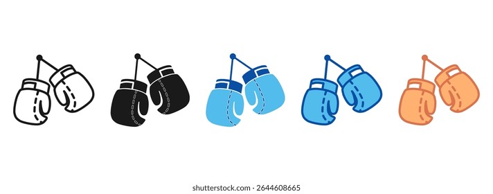 Boxing Gloves Icon Set Multiple Style Collection