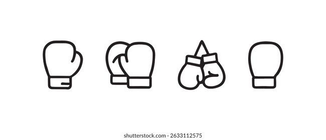 Boxing gloves icon set for sports and training Vector