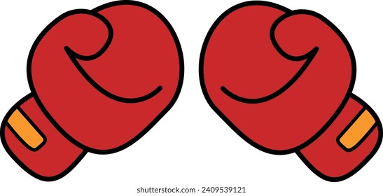 Boxing gloves icon sign. Red color. Sports signs and symbols.