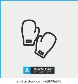 boxing gloves icon. simple outline boxing gloves vector icon. on white background.