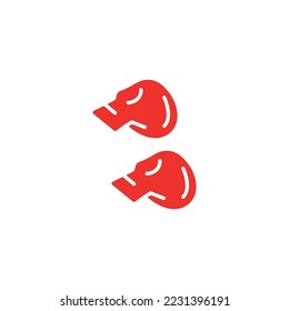 Boxing gloves icon. Simple style boxing sport lessons big sale poster background symbol. Boxing brand logo design element. Boxing gloves t-shirt printing. Vector for sticker.