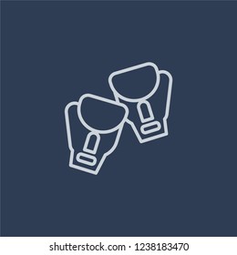 Boxing gloves icon. Trendy flat vector line Boxing gloves icon on dark blue background from sport collection. 