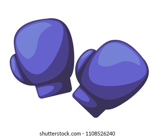 Boxing gloves icon. Two dark purple gloves. Vector illustration isolated on white background.