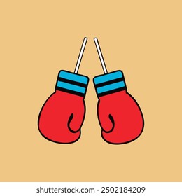 Boxing gloves icon vector art illustration.