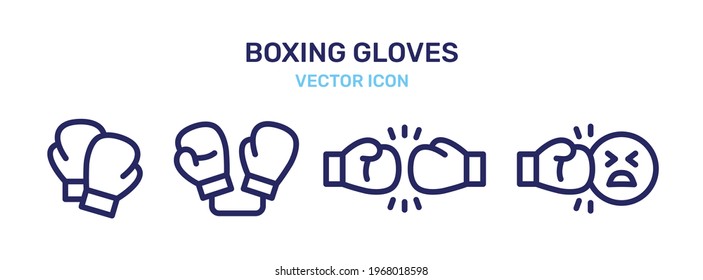 Boxing gloves icon vector illustration. Boxer equipment for hanging and protection hand.