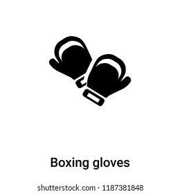 Boxing gloves icon vector isolated on white background, logo concept of Boxing gloves sign on transparent background, filled black symbol