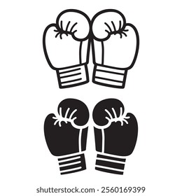 boxing gloves icon vector silhouette illustration