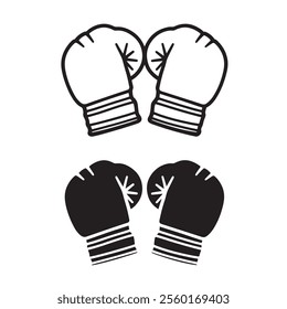 boxing gloves icon vector silhouette illustration