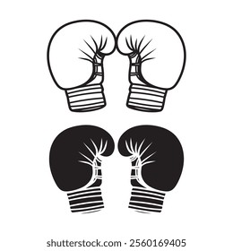 boxing gloves icon vector silhouette illustration