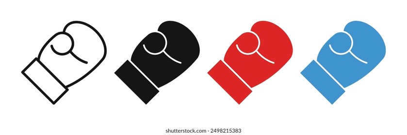 boxing gloves iconicon vector collection in outlined and solid style