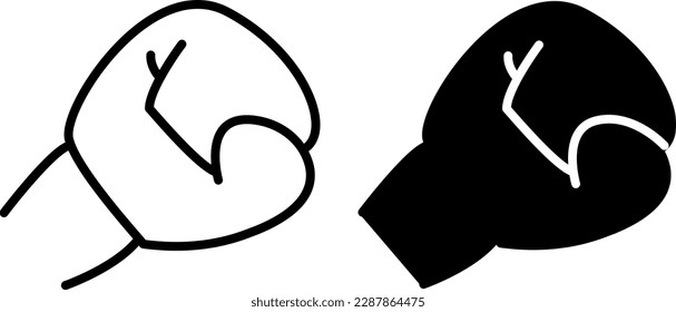 Boxing gloves icons. Vector Illustration of Black and White Boxing Gloves. Sports Icons