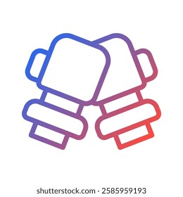 Boxing Gloves Illustration Gradient Isolated