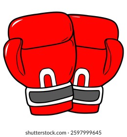 boxing gloves illustration hand drawn isolated vector
