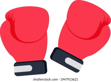 Boxing gloves, illustration, vector on white background.