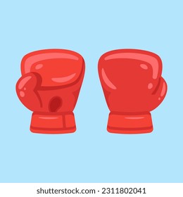 Guantes de boxeo aislados en fondo azul. Ilustración vectorial.