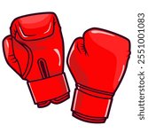 boxing gloves isolated on white cartoon
