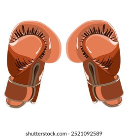 Boxing gloves isolated on white background. Vector illustration in cartoon style.
