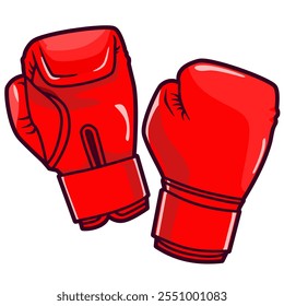 Guantes de boxeo aislados en dibujos animados blancos