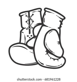 Boxing gloves isolated on white background. Design elements for logo, label, emblem, sign. Vector illustration