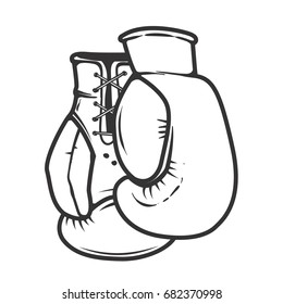 Boxing gloves isolated on white background. Design elements for logo, label, emblem, sign. Vector illustration