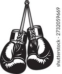 Boxing Gloves with Laces Hanging