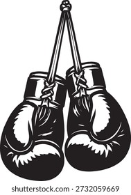 Boxing Gloves with Laces Hanging