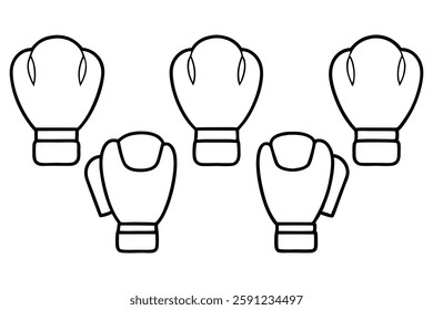 Boxing Gloves Line Art Minimal Design