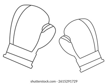 Boxing gloves line art vector with white background.