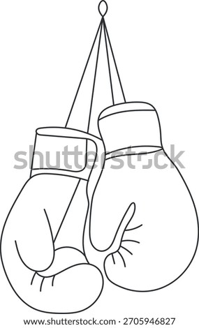 Boxing gloves line art vector