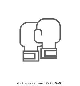 Boxing gloves line icon.