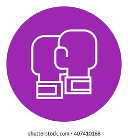 Boxing gloves line icon.