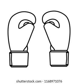 Boxing gloves line icon isolated on white background. Outline thin health exercise vector.