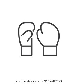 Icono de línea de guantes de boxeo. signo de estilo lineal para concepto móvil y diseño web. Icono del vector de contorno de guantes de boxeo. Símbolo, ilustración del logotipo. Gráficos vectoriales