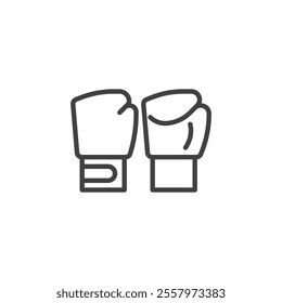 Boxing Gloves line icon. linear style sign for mobile concept and web design. Boxing gloves outline vector icon. Symbol, logo illustration. Vector graphics