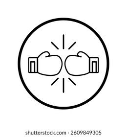 Boxing gloves line icon. Vector illustration design