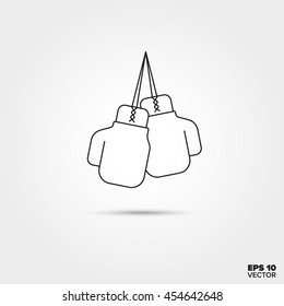 Boxing gloves Line Icon Vector