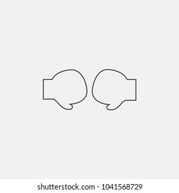 boxing gloves line vector icon
