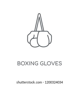 Boxing gloves linear icon. Boxing gloves concept stroke symbol design. Thin graphic elements vector illustration, outline pattern on a white background, eps 10.