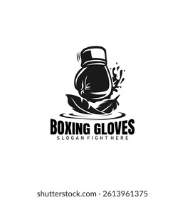 boxing gloves logo black and white design vector