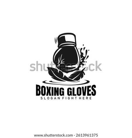 boxing gloves logo black and white design vector
