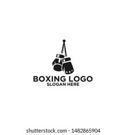 boxing gloves logo design vector