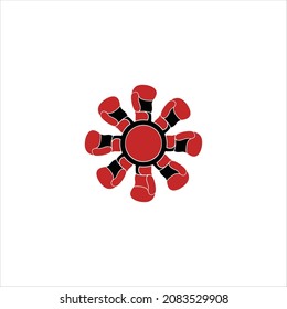 boxing gloves logo vector abstract template