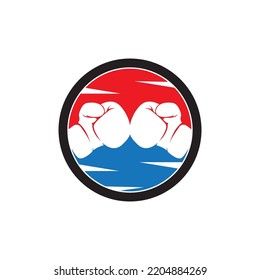 boxing gloves logo vector icon illustration design