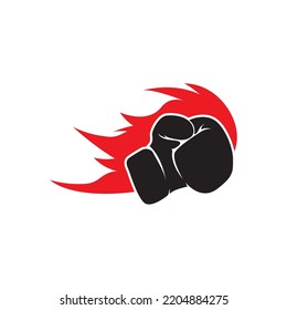 boxing gloves logo vector icon illustration design