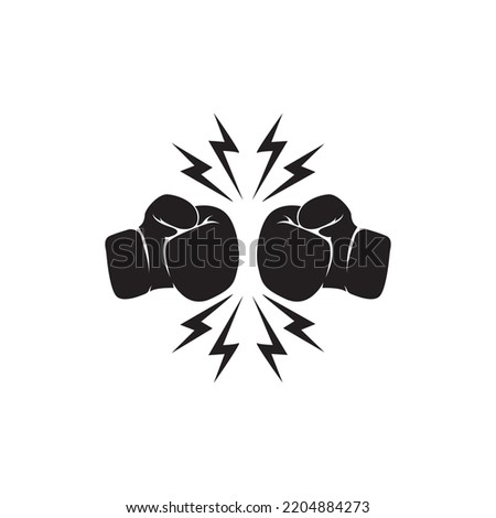 boxing gloves logo vector icon illustration design
