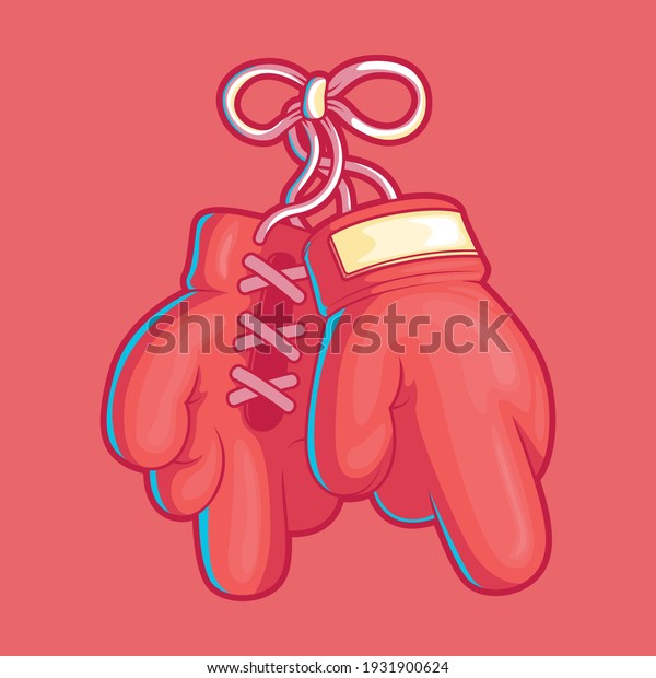 Boxing gloves middle finger vector illustration.\
Sports, feelings design\
concept.