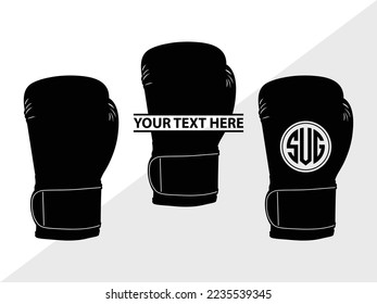 Boxing Gloves monogram Vector Illustration Silhouette