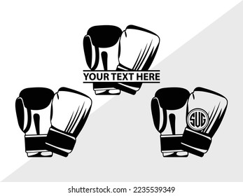 Boxing Gloves monogram Vector Illustration Silhouette