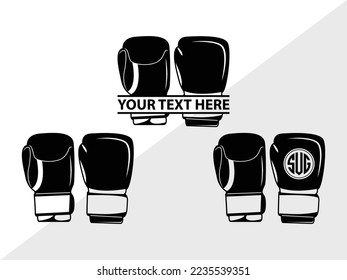 Boxing Gloves monogram Vector Illustration Silhouette